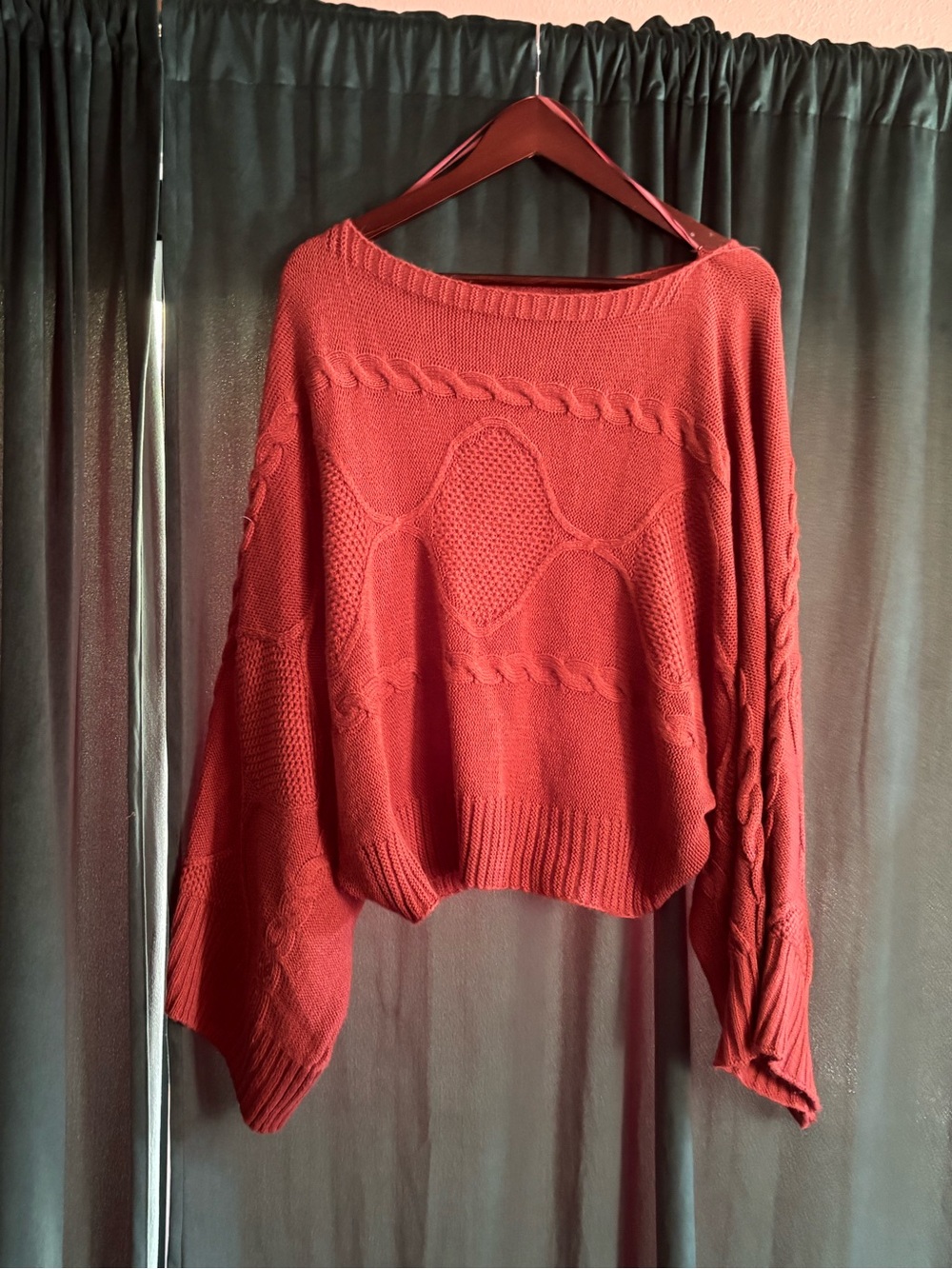Women's Mauve Chunky Cable Knit Sweater and matching skirt